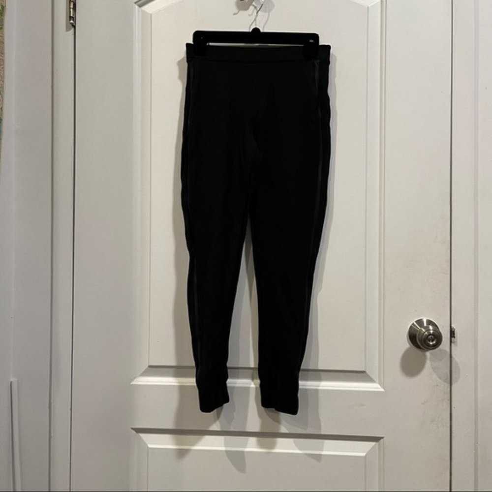 Spanx Faux Leather Detail Jogger Track Leggings - Picture 5 of 6